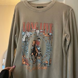 Long live western crew neck